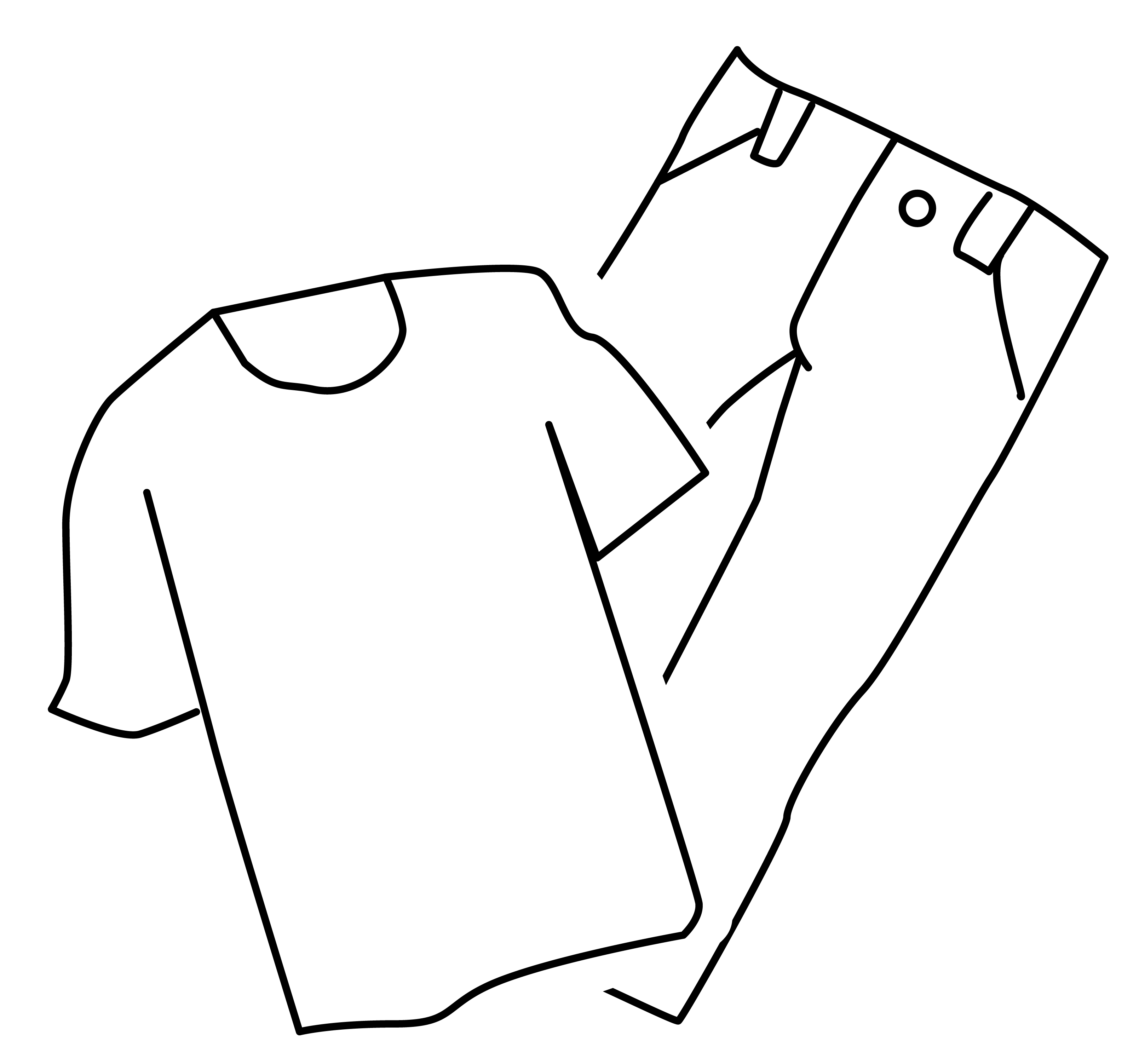 illustration of a t-shirt and jeans